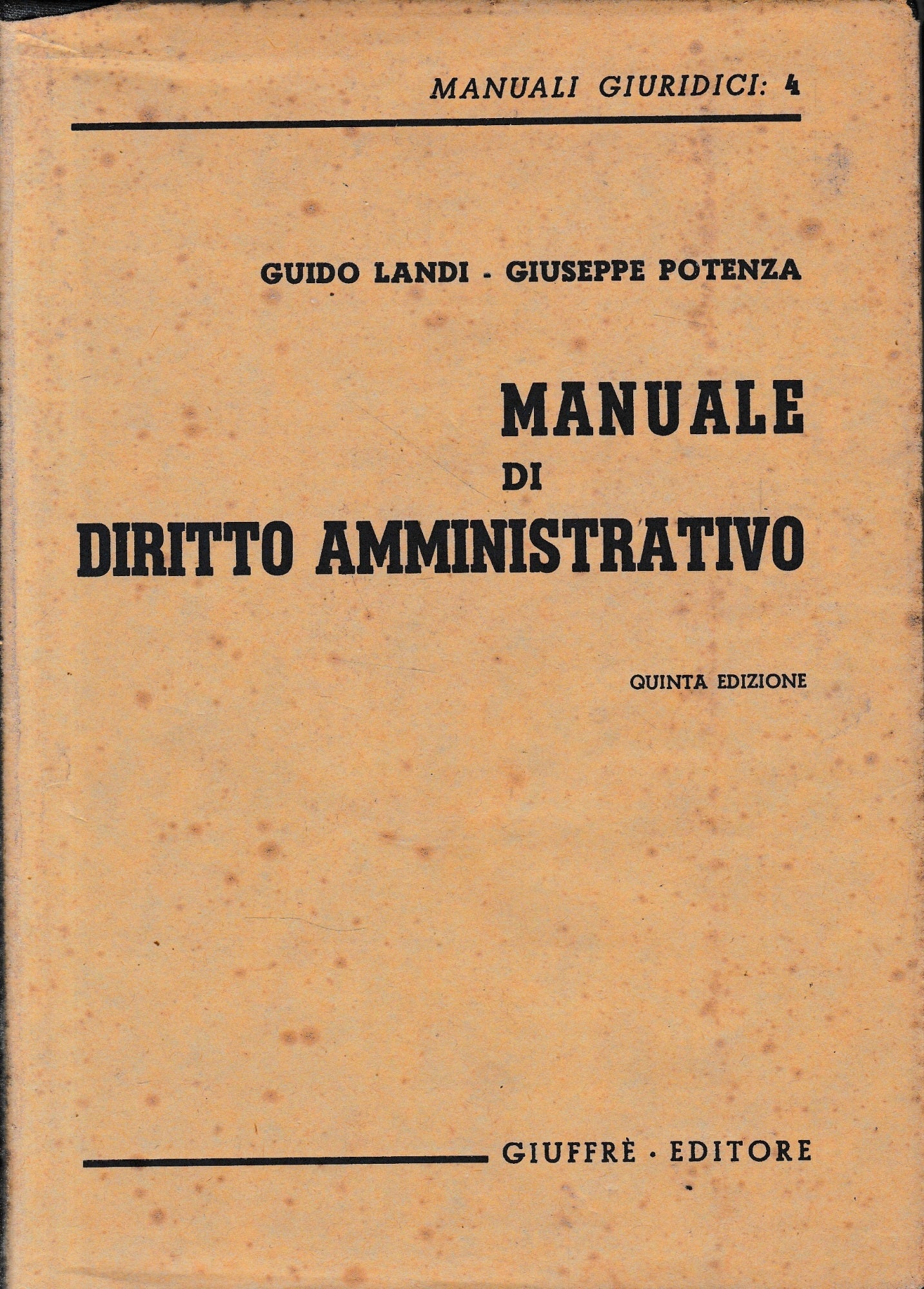 Manuale di Diritto Amministrativo - copertina