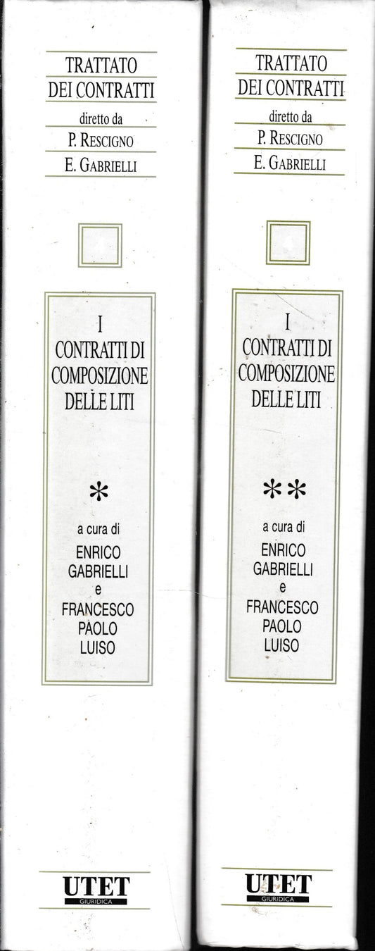 I contratti di composizione delle liti. Tomi due. - copertina