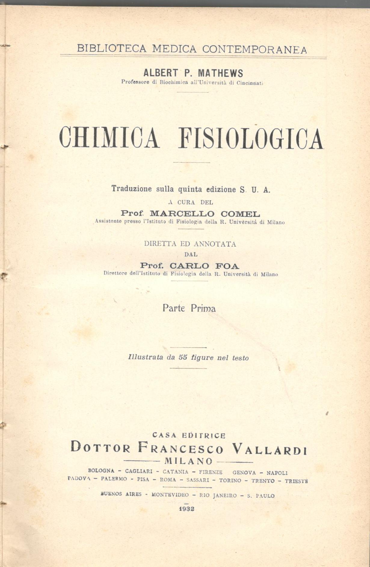 Chimica fisiologica (parte prima e parte seconda) - copertina