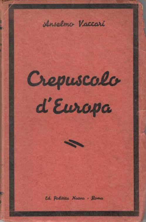 Crepuscolo d'Europa - copertina