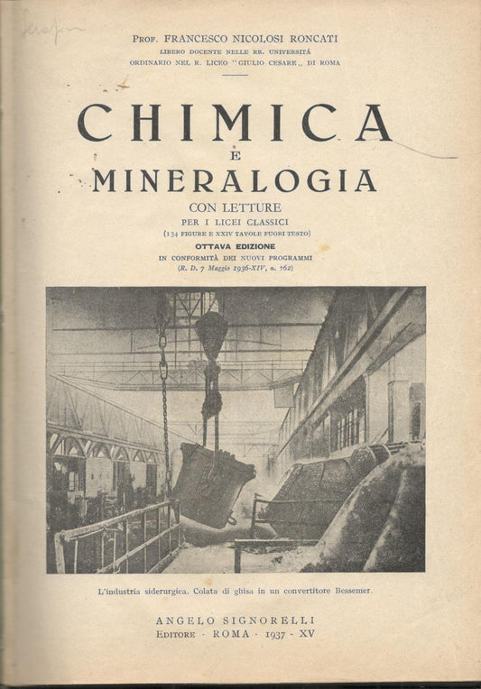 Chimica e Mineralogia con letture per i licei classici - copertina