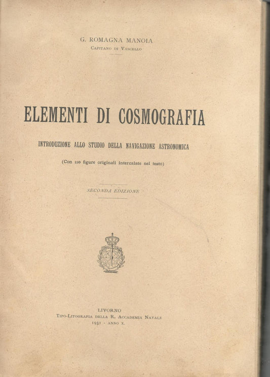 Elementi di cosmografia. Introduzione allo studio della navigazione astronomica - copertina