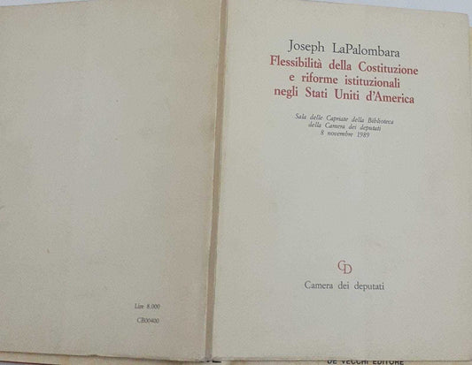 Flessibilita' della Costituzione e riforme istituzionali negli Stati Uniti d'America - copertina