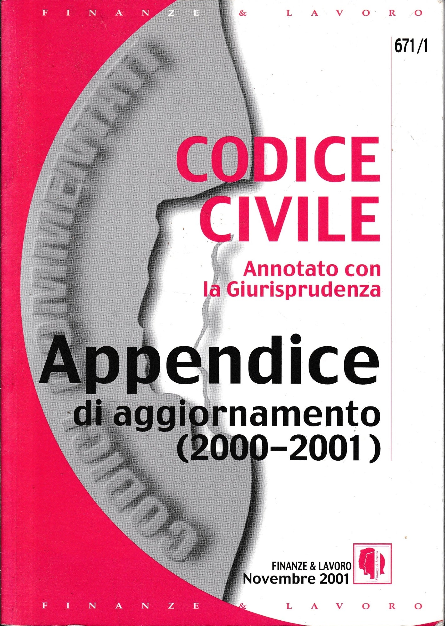 Codice Civile Annotato con la Giurisprudenza. Appendice di aggiornamento (2000-2001) - copertina