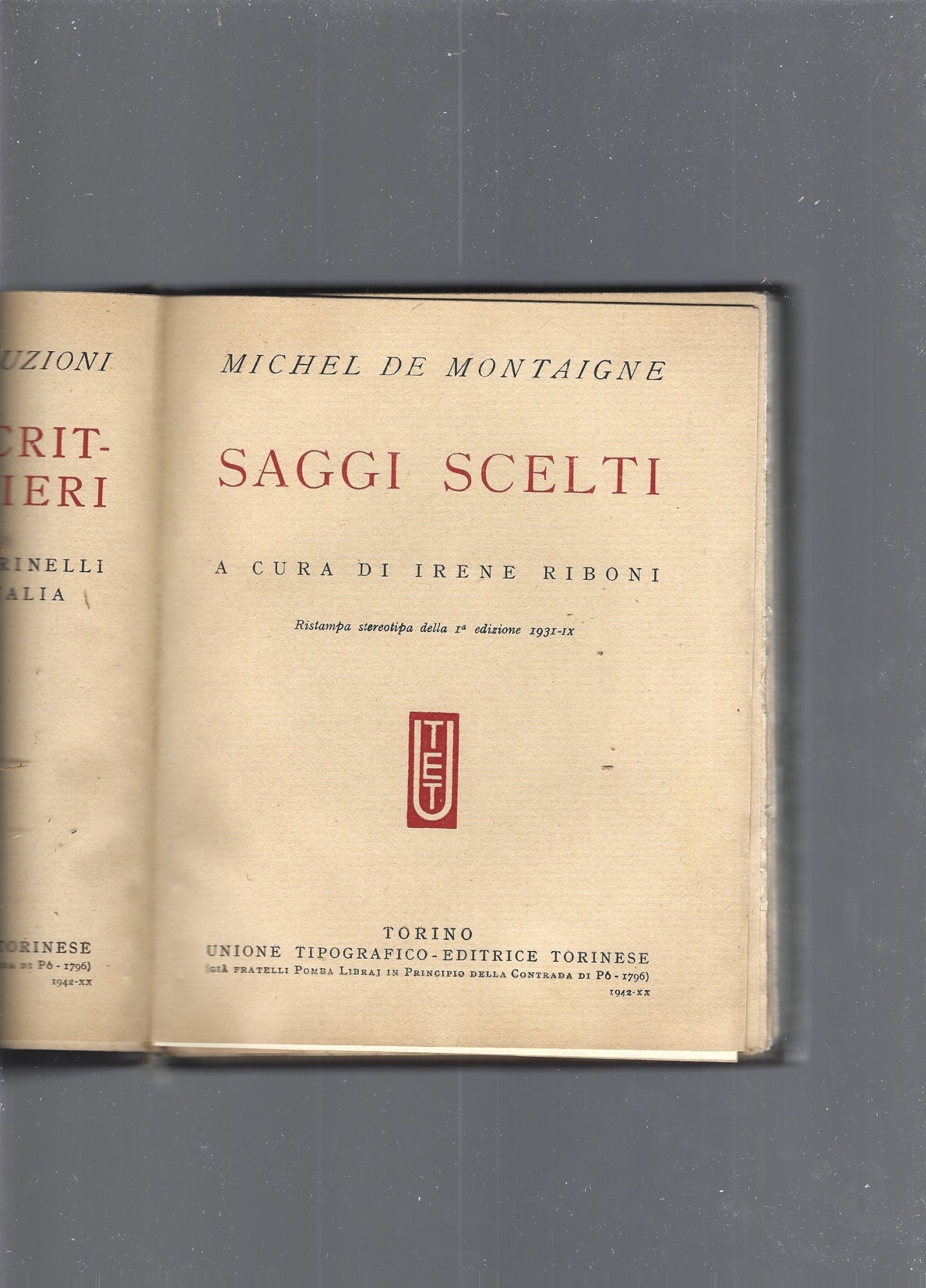 Saggi scelti - copertina