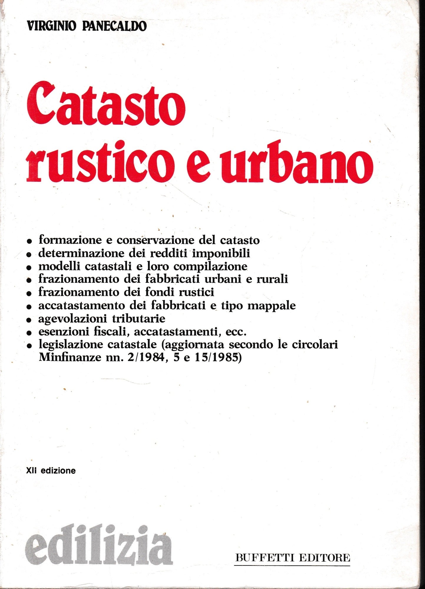 Catasto rustico e urbano - copertina