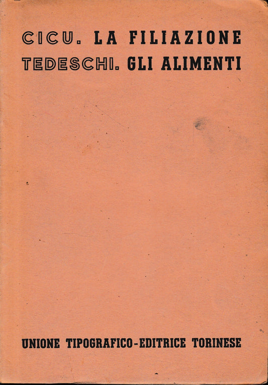 Trattato di Diritto Civile Italiano. La filiazione. Gli alimenti . (vol. 3/tomo 2, fasc. 1 e 2) - copertina