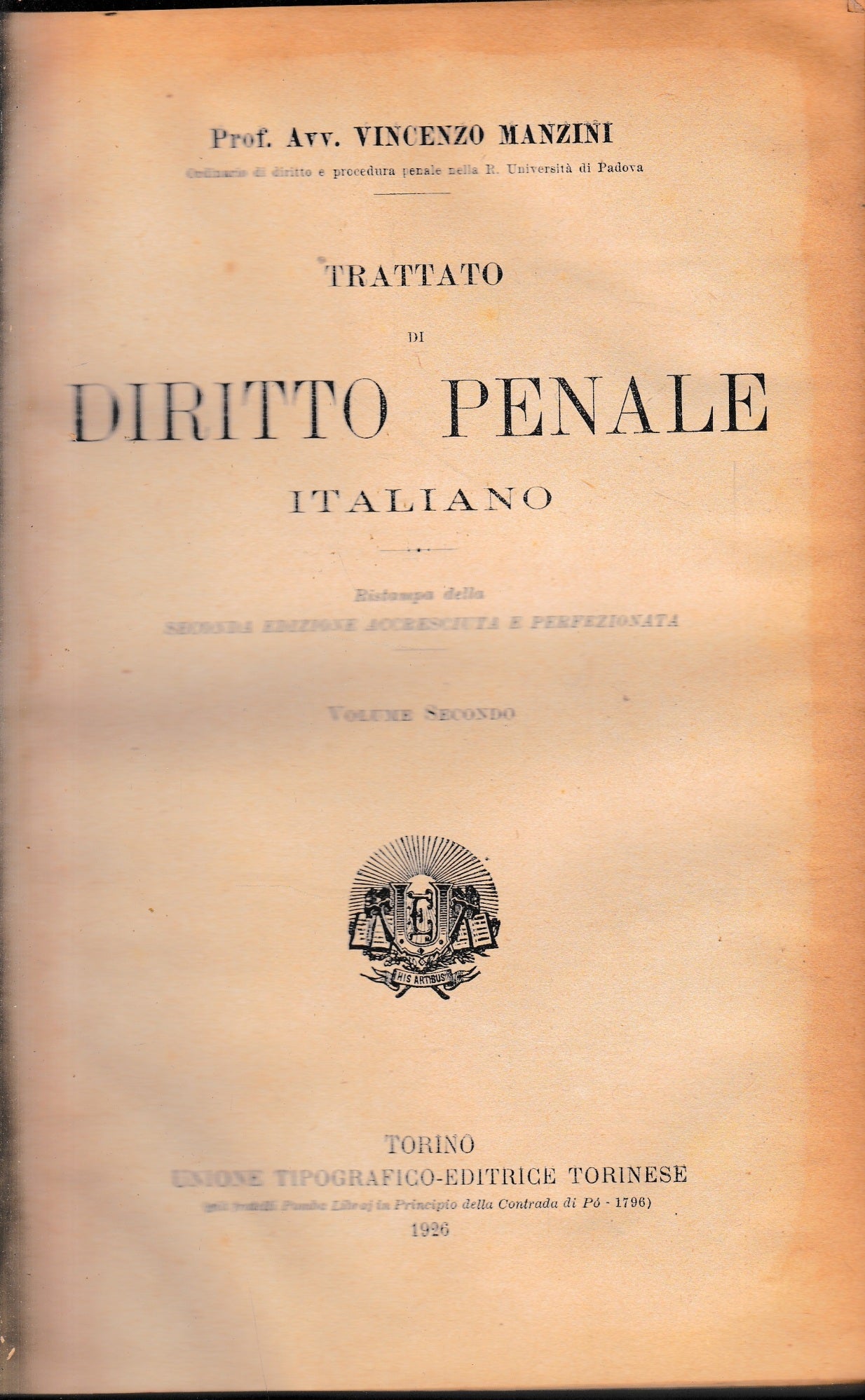 Trattato di Diritto Penale Italiano, vol. 2 - copertina