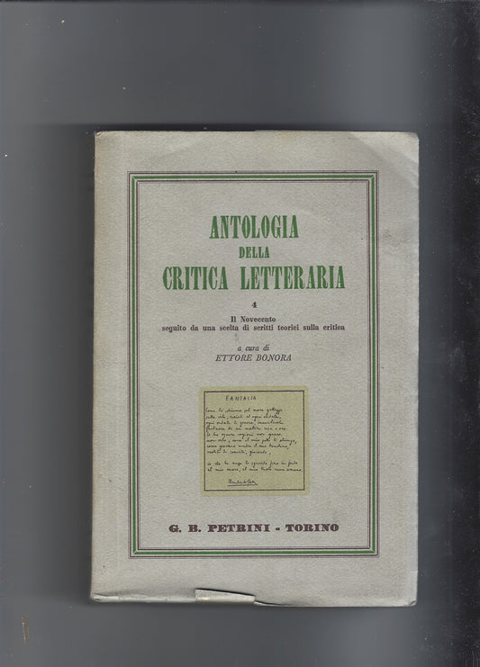 Antologia della critica letteraria  vol. 4 - copertina