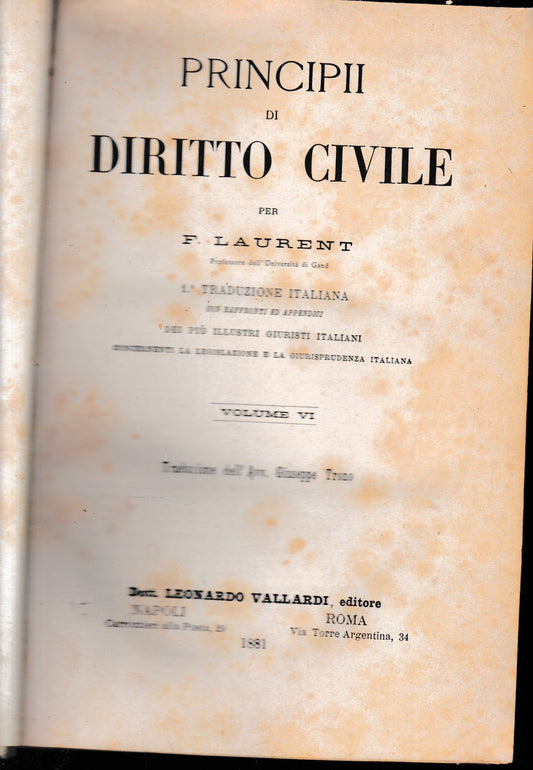 Principii di Diritto Civile, vol. 6. - copertina