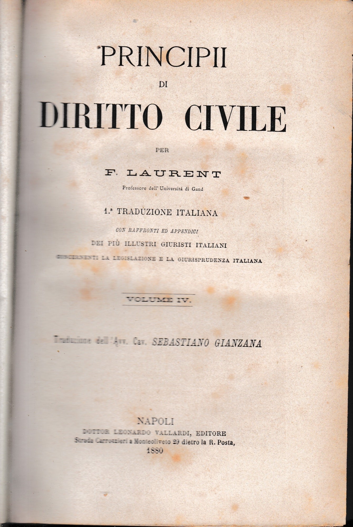 Principii di Diritto Civile, vol. 4. - copertina