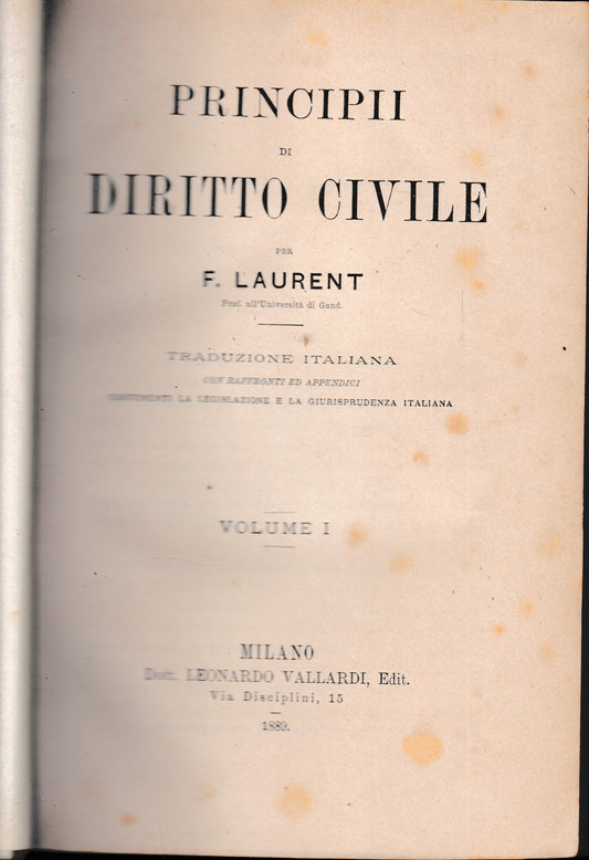 Principii di Diritto Civile, vol. 1 - copertina