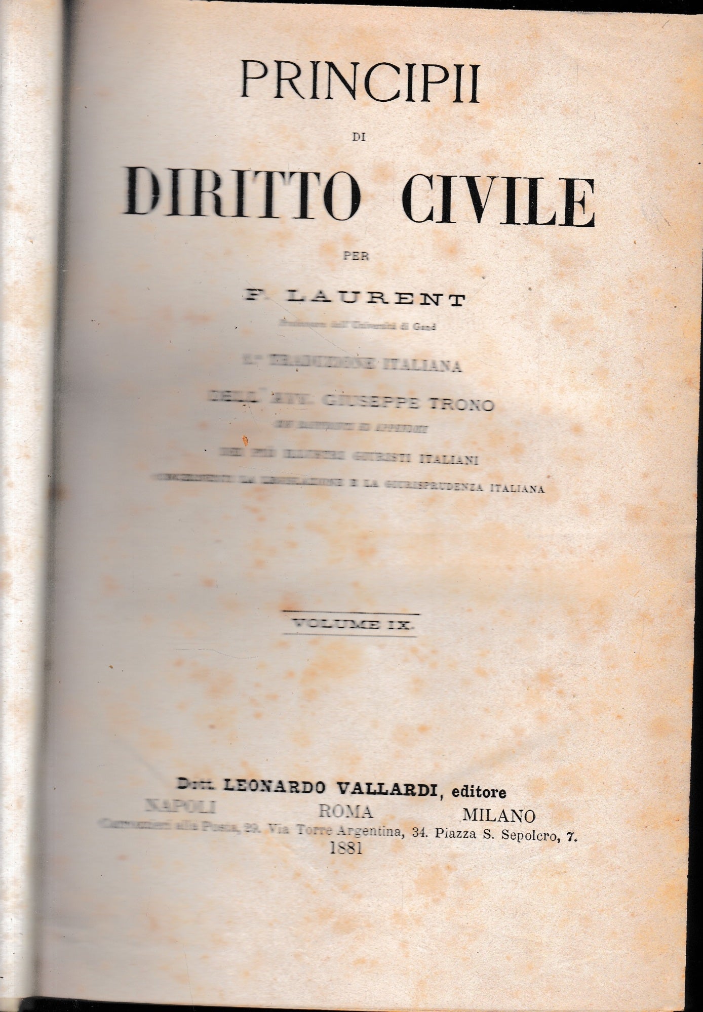 Principii di Diritto Civile, vol. 9 - copertina