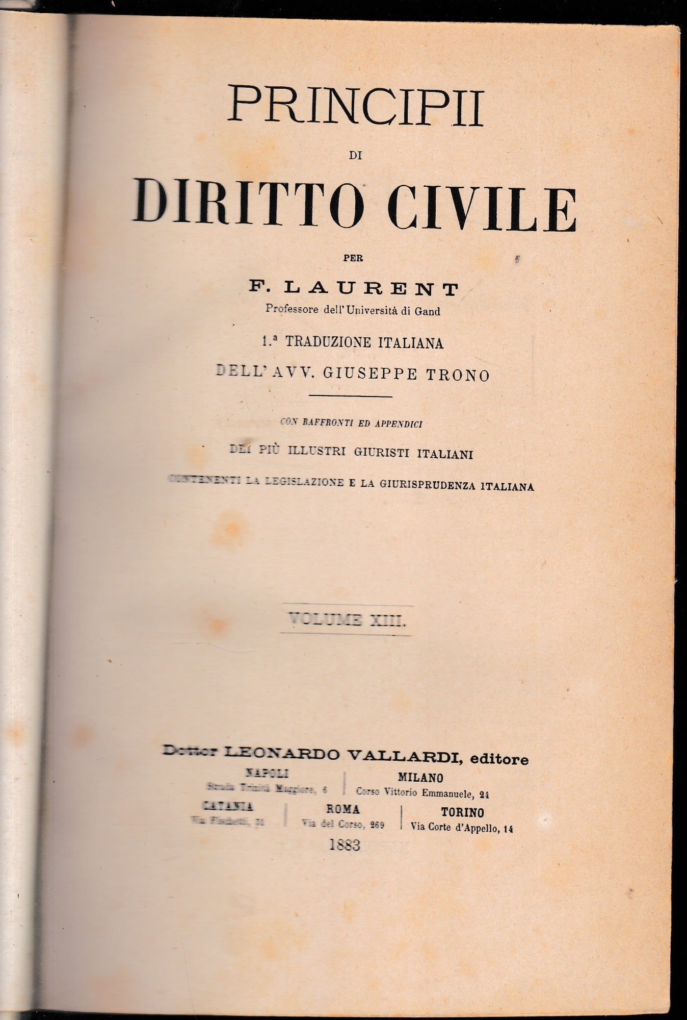 Principii di Diritto Civile, vol. 13 - copertina