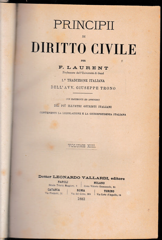 Principii di Diritto Civile, vol. 13 - copertina