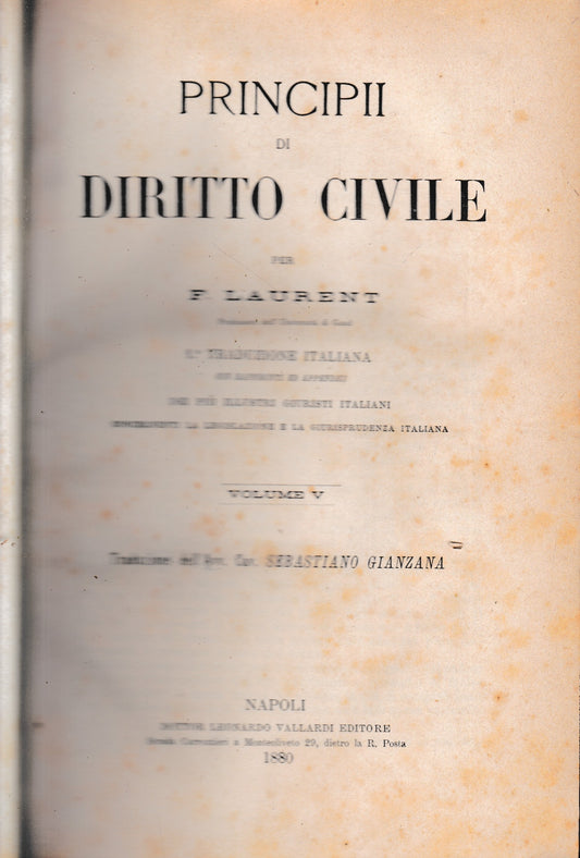 Principii di Diritto Civile, vol. 5 - copertina