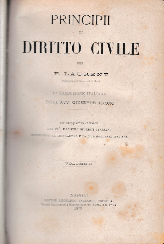 Principii di Diritto Civile, vol 3 - copertina
