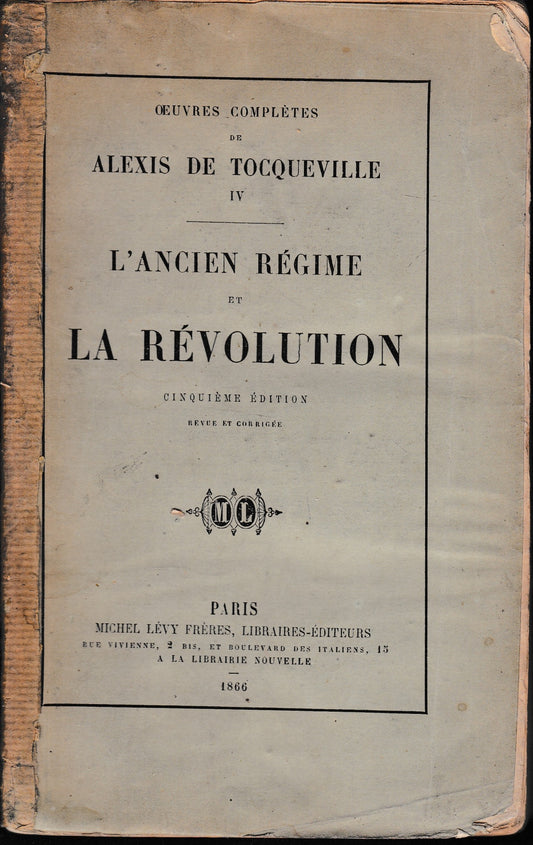 L'ancien Régime et la Révolution - copertina