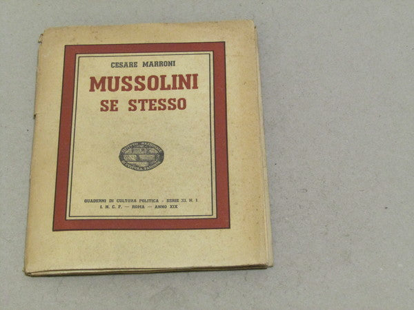 Mussolini se stesso - copertina