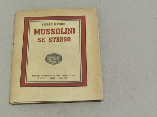 Mussolini se stesso - copertina