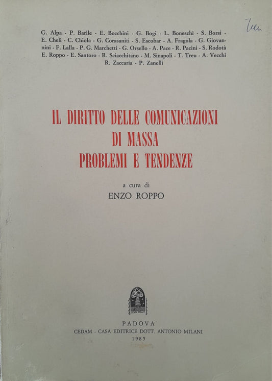 Il diritto delle comunicazioni di massa problemi e tendenze - copertina