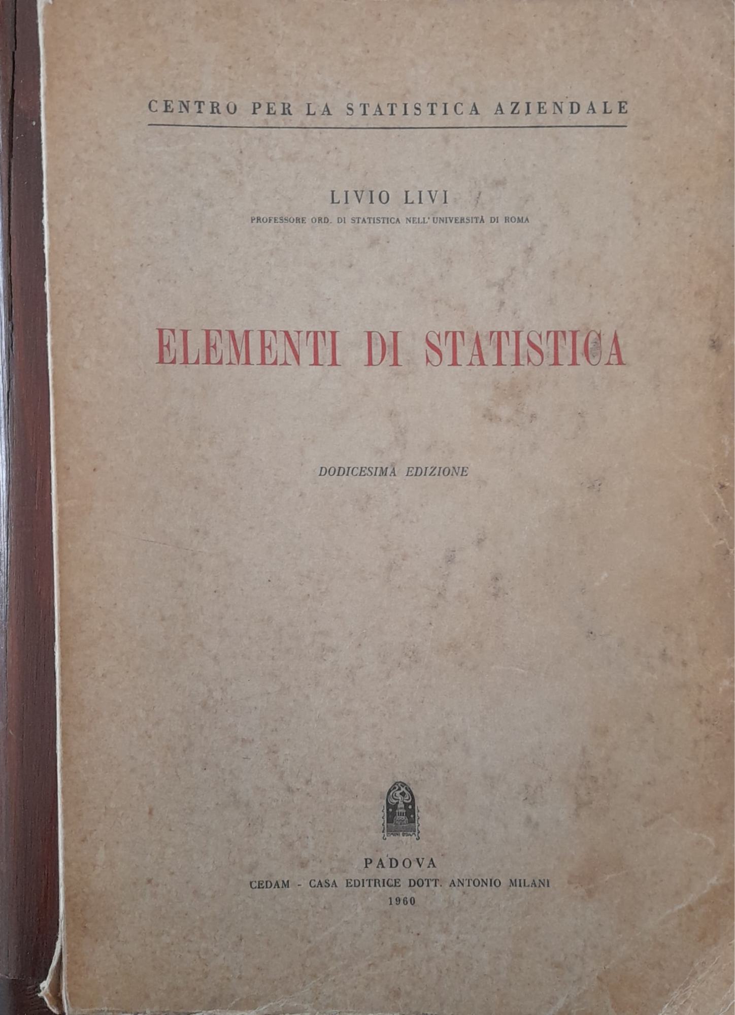 Elementi di Statistica - copertina