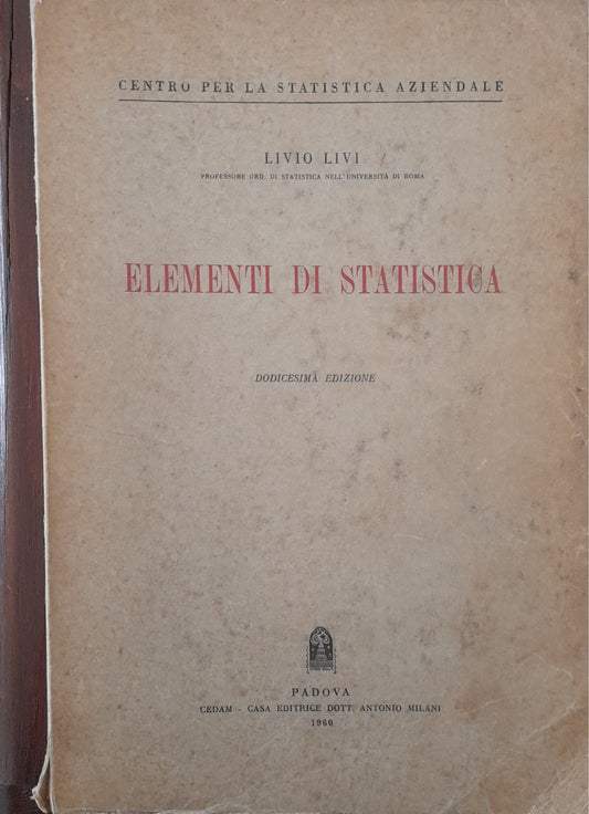 Elementi di Statistica - copertina