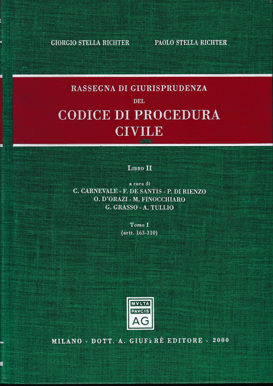 Rassegna di giurisprudenza del Cocice di Procedura Civile, (vol.2/1): Artt. 163-310 - copertina