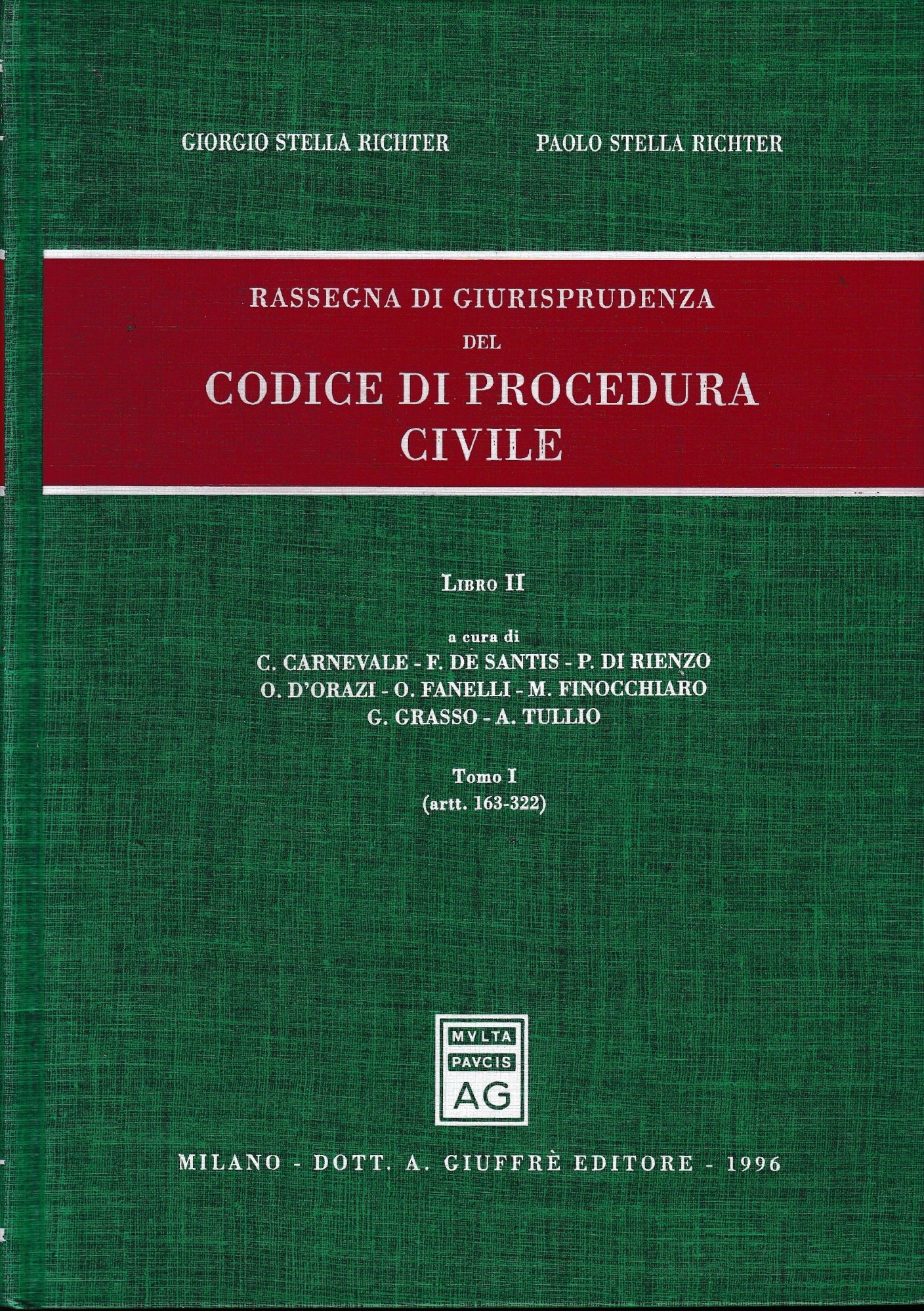 Rassegna di giurisprudenza del Codice di procedura civile. Libro2/1) Artt. 163-322 - copertina