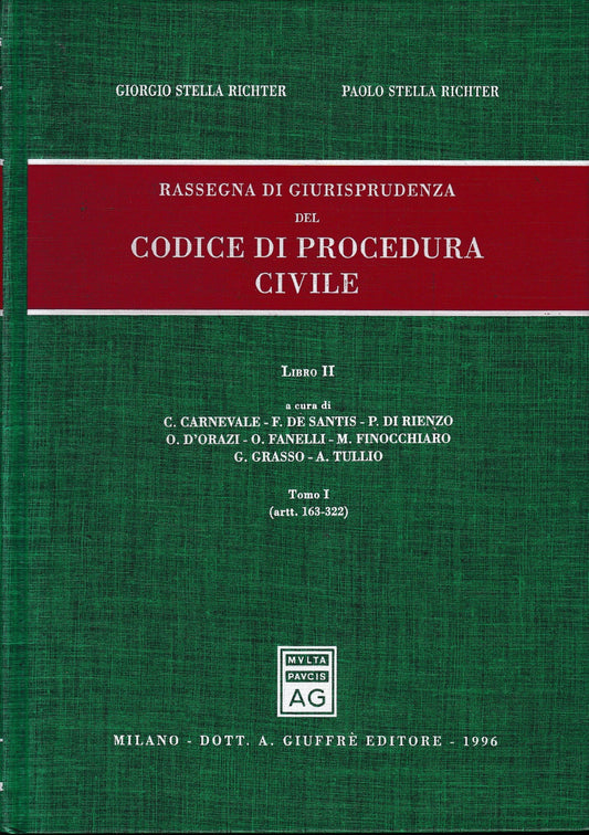 Rassegna di giurisprudenza del Codice di procedura civile. Libro2/1) Artt. 163-322 - copertina