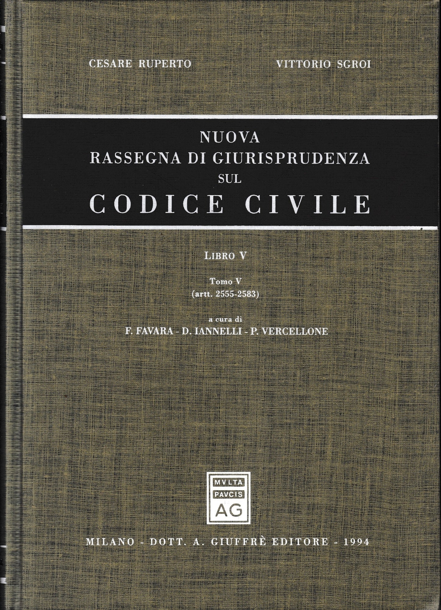 Nuova rassegna di giurisprudenza sul Codice civile. Artt. 2555-2583 (Vol. 5/5) - copertina