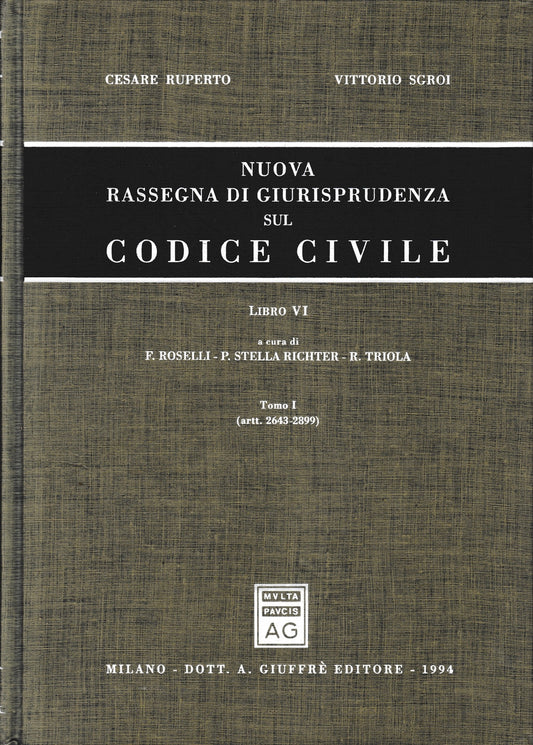 Nuova rassegna di giurisprudenza sul Codice civile. Artt. 2643-2899 (Vol. 6/1) - copertina