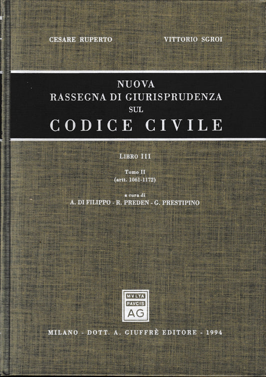 Nuova rassegna di giurisprudenza sul Codice civile (vol.3.2) Artt. 1061-1172 - copertina