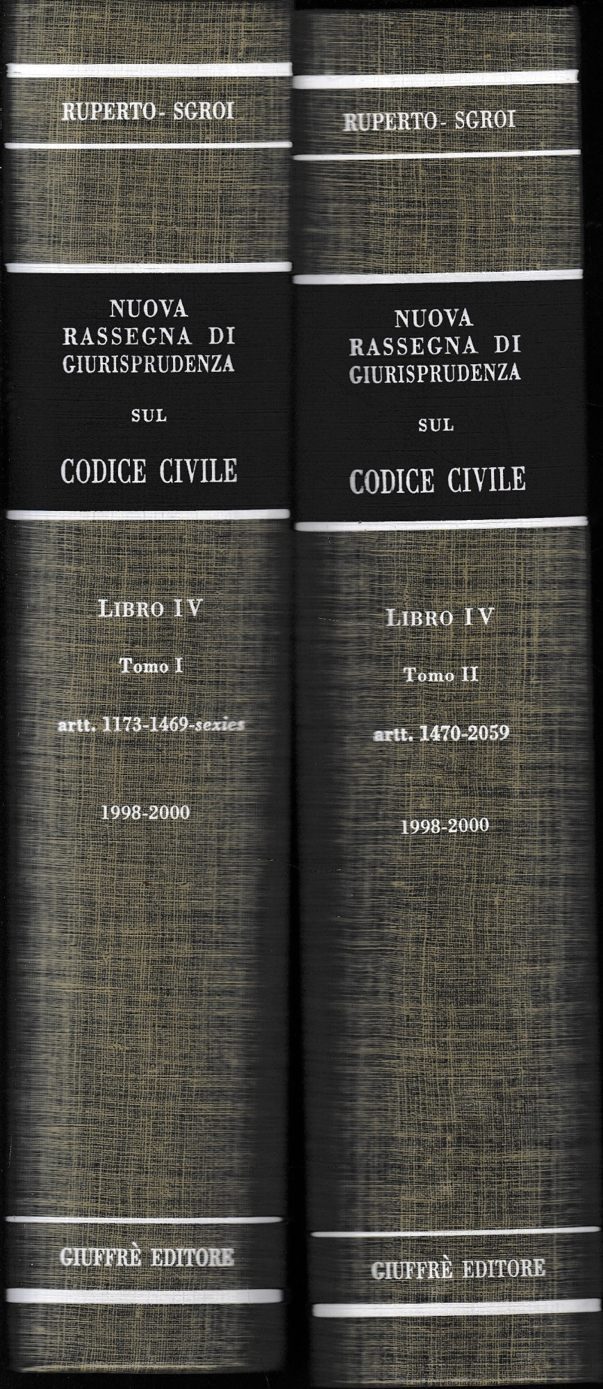 Nuova rassegna di giurisprudenza sul Codice civile. Aggiornamento 1998-2000 (artt. 1173-1469-sexies e artt. 1470-2059) (Vol. 4). Due volumi - copertina
