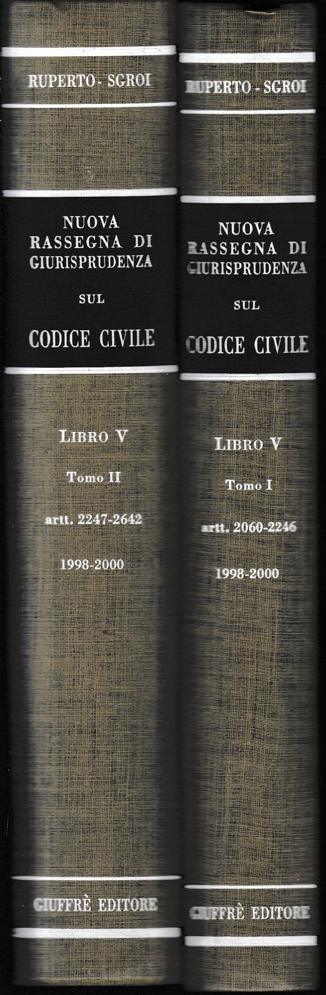 Nuova rassegna di giurisprudenza sul Codice civile. Aggiornamento 1998-2000 (artt. 2060-2246 e artt. 2247-2642) (Vol. 5). Due volumi. - copertina