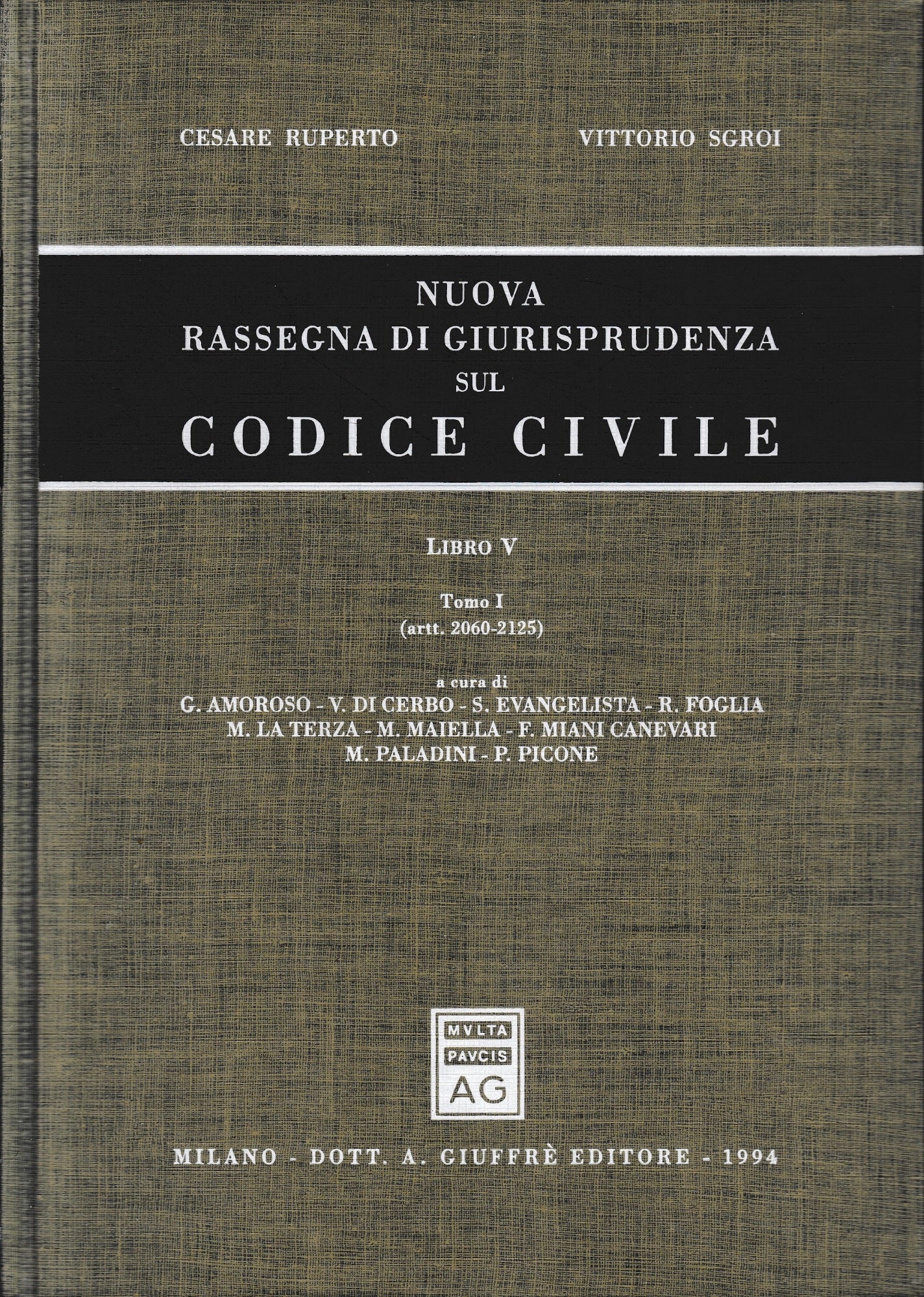 Nuova rassegna di giurisprudenza sul Codice civile. Artt. 2060-2125 (Vol. 5/1) - copertina