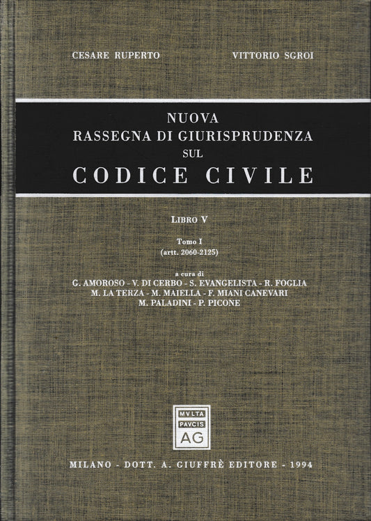Nuova rassegna di giurisprudenza sul Codice civile. Artt. 2060-2125 (Vol. 5/1) - copertina