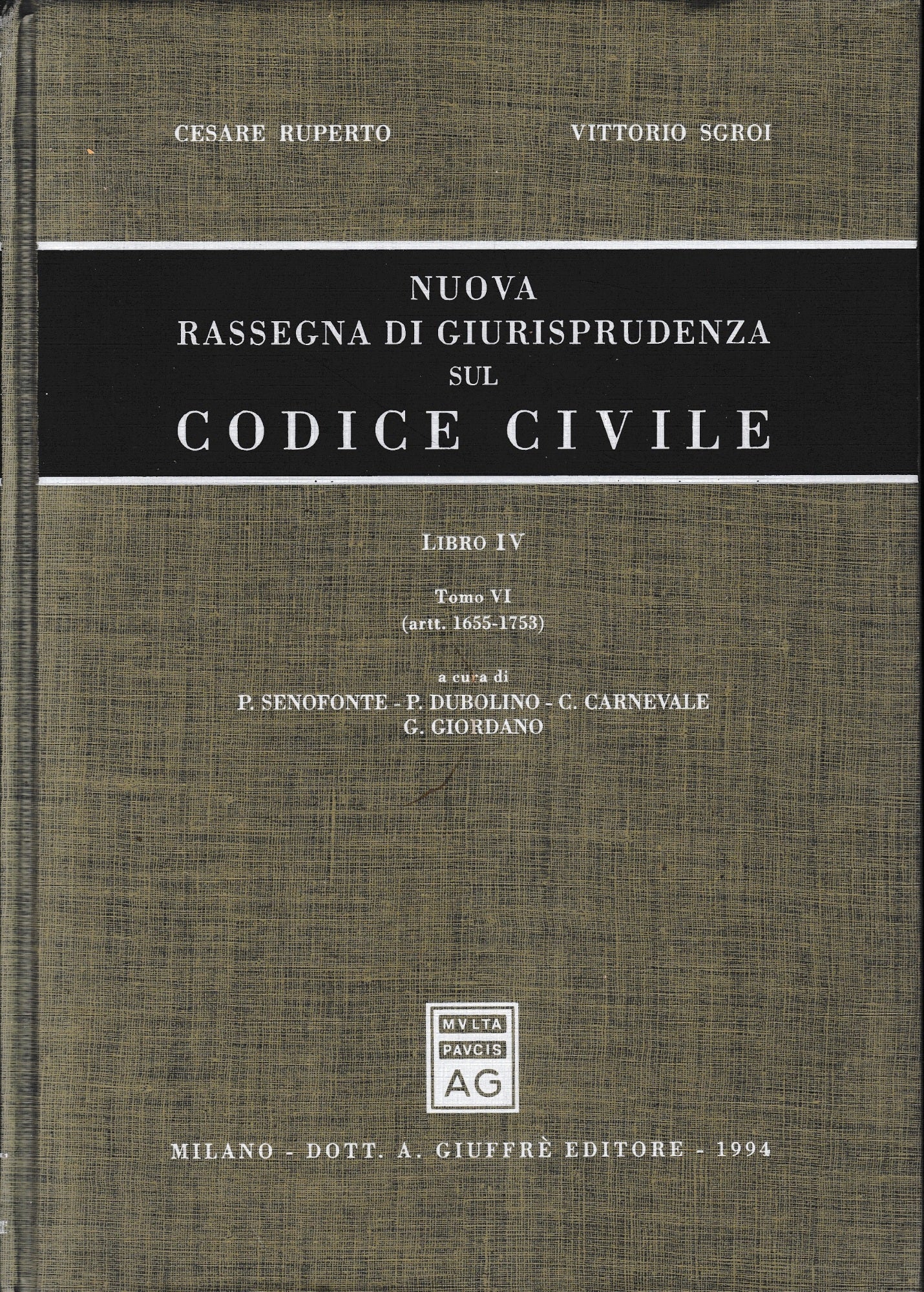 Nuova rassegna di giurisprudenza sul Codice civile. Artt. 1655-1753 (Vol. 4/6) - copertina