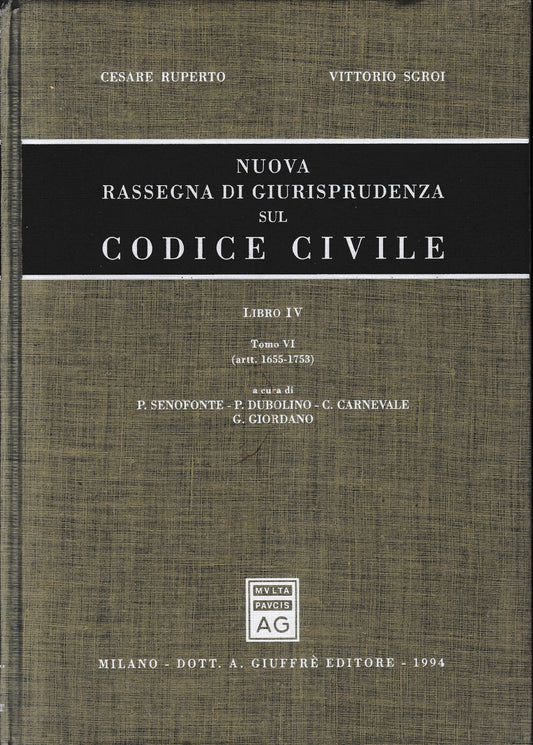 Nuova rassegna di giurisprudenza sul Codice civile. Artt. 1655-1753 (Vol. 4/6) - copertina