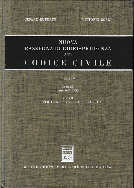 Nuova rassegna di giurisprudenza sul Codice civile. Artt. 1965-2043 (Vol. 4/9) - copertina