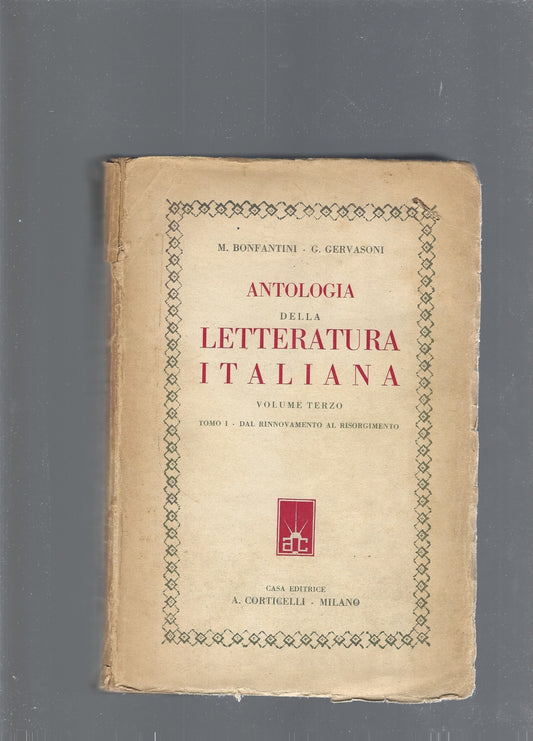 Antologia della letteratura italiana  vol. III - copertina