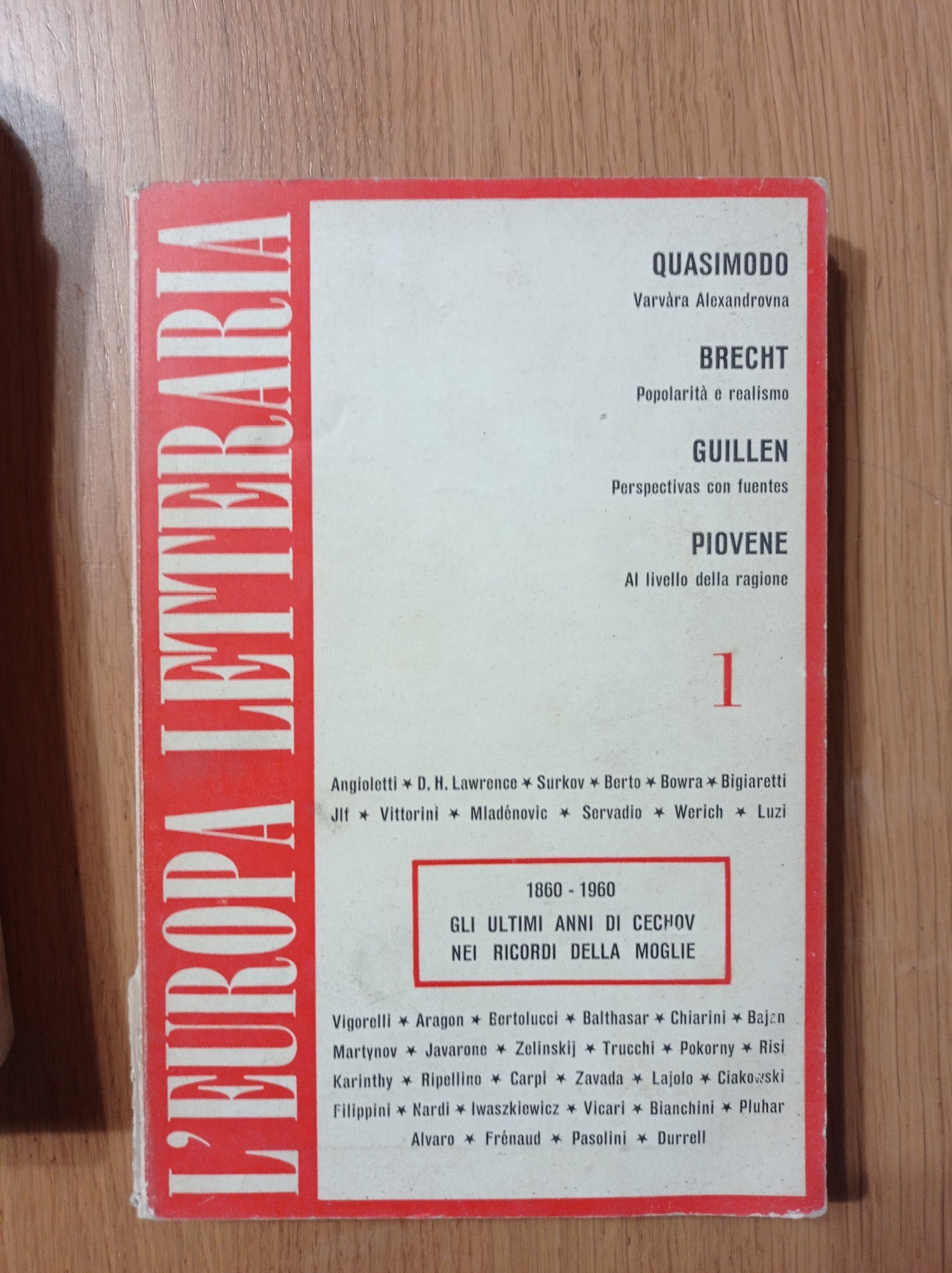 L'Europa letteraria: 1860 -1960nGLI ULTIMI ANNI DI CECHOV NEI RICORDI DELLA MOGLIE - copertina