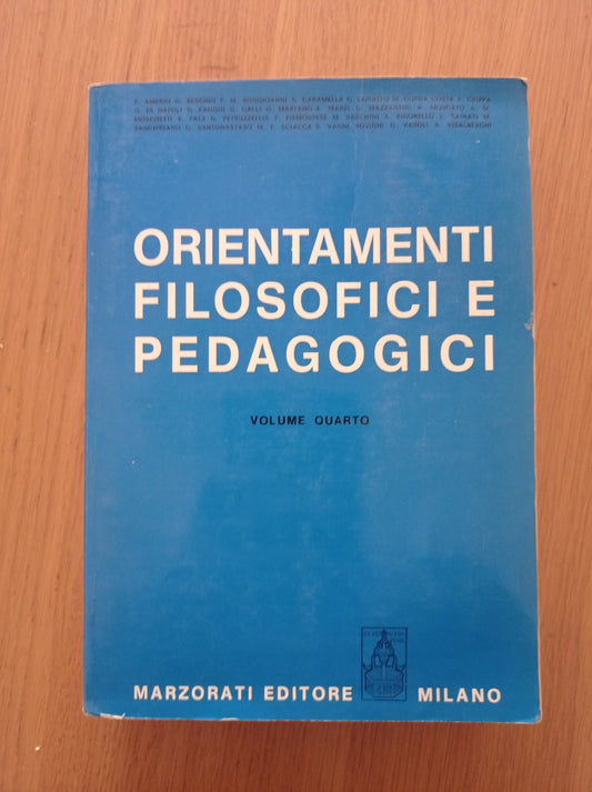 Orientamenti filosofici e pedagogici Vol 4 - copertina