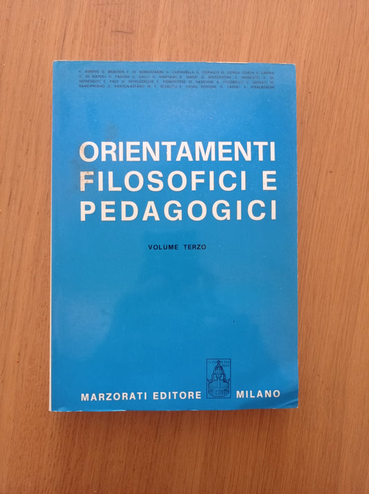Orientamenti filosofici e pedagogici Vol.3 - copertina