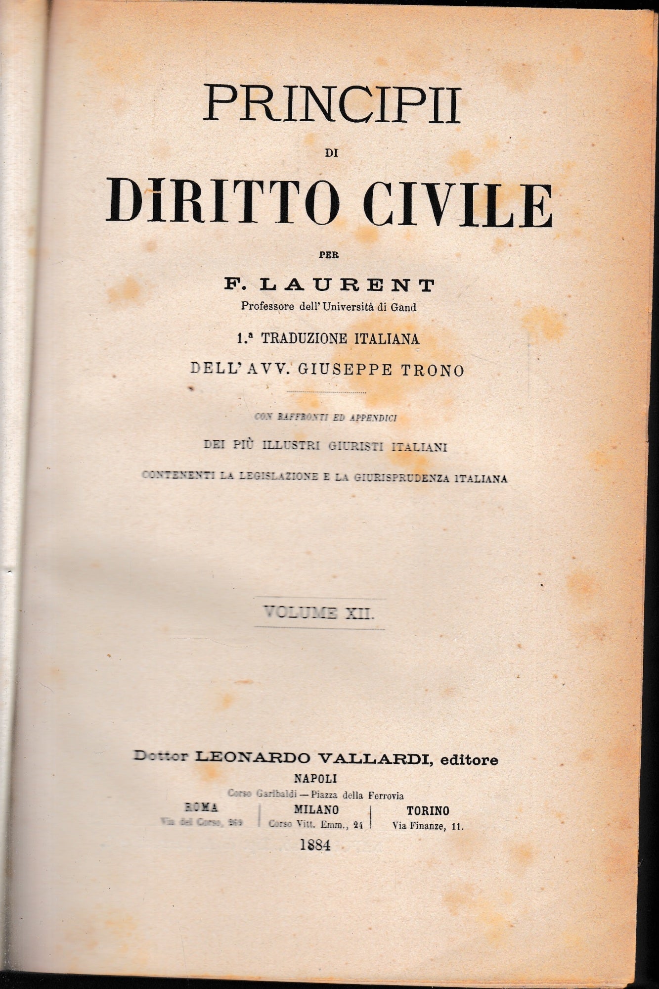 Principii di Diritto Civile, vol. 12 - copertina
