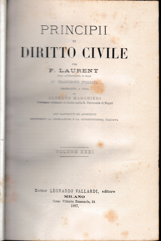 Principii di Diritto Civile, vol. 31 - copertina