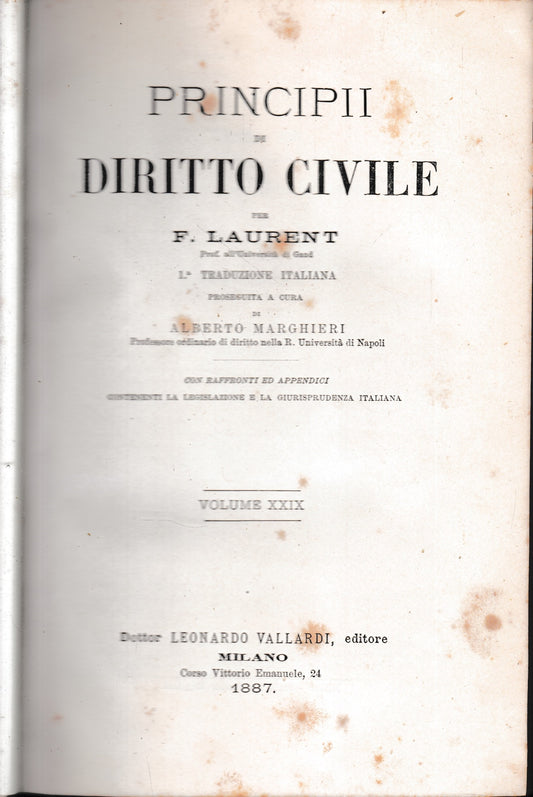 Principii di Diritto Civile, vol. 29 - copertina