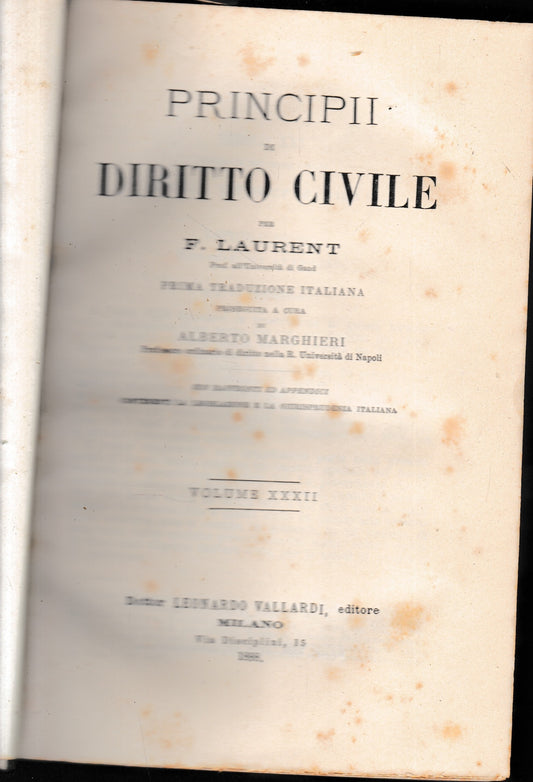 Principii di Diritto Civile, vol. 32 - copertina
