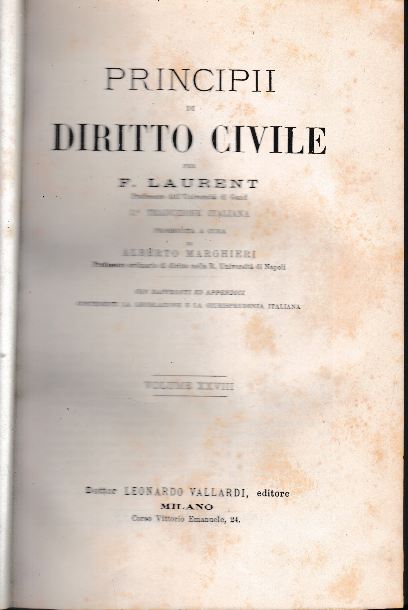 Principii di Diritto Civile, vol. 28 - copertina