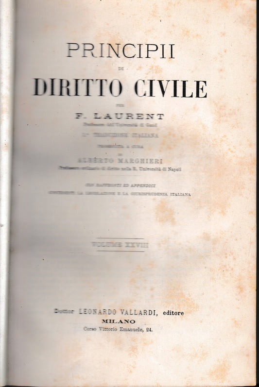 Principii di Diritto Civile, vol. 28 - copertina